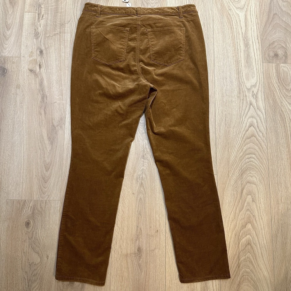 NWT Talbots Pants Womens 14W Brown Corduroy Slimming Straight Leg - Picture 8 of 8